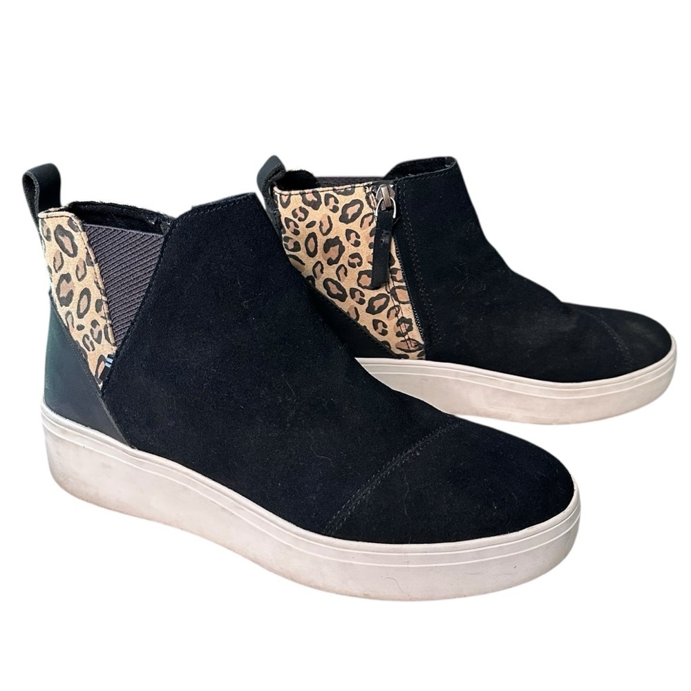 Toms Jamie Leopard Platform Booties Sneaker Size 8